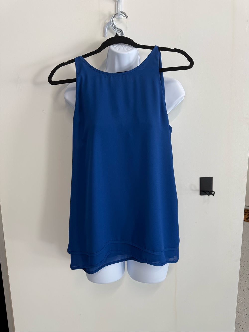 Violet & Claire Royal Blue Layered Hem Sleeveless Shell